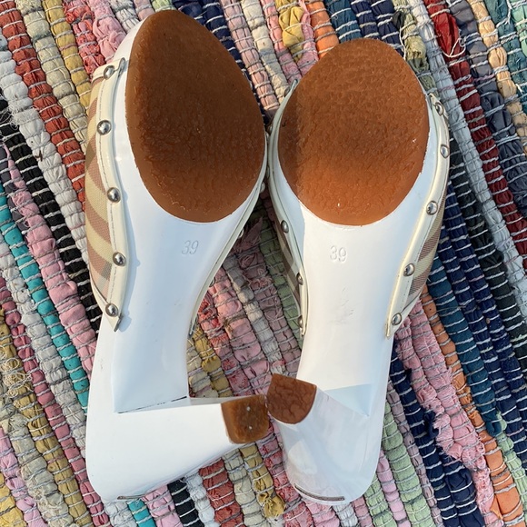 Burberry Pink Nova Check White Mules🔥Like New🔥Worn 1x🔥EU 39,🇺🇸8-8.5🌸Barbie - Picture 11 of 16